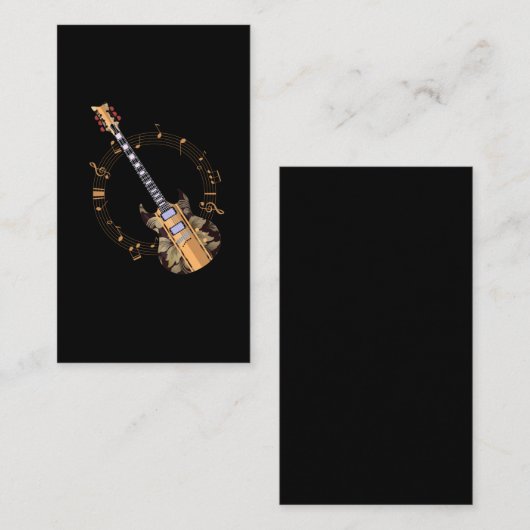 ヴィンテージギターフローラミュージシャンアート 名刺 (正面/裏面)