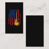 ヴィンテージギタープレーヤーアメリカンフラグミュージシャンアート 名刺 (正面/裏面)