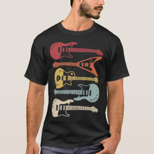 ヴィンテージギタープレーヤーティー男性へウィメンズミュージックバンド Tシャツ