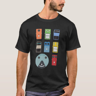 ヴィンテージギターペダル男性へ女性音楽バンドGui Tシャツ