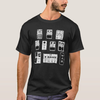 ヴィンテージギターペダル黒 Tシャツ