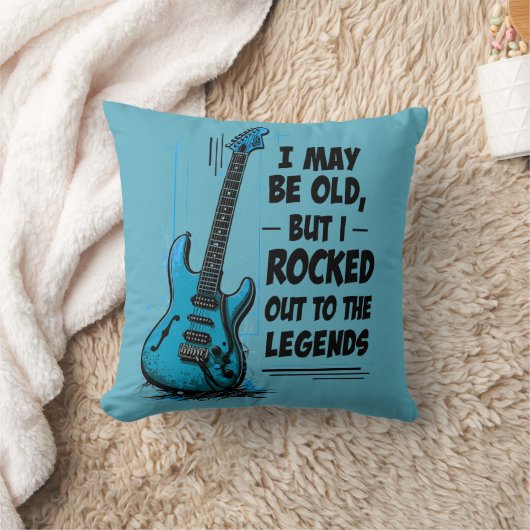 ヴィンテージギターレトロロックレジェンドノスタルジック クッション (ブランケット)