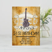 ヴィンテージギターロックスター21歳の誕生日招待状 招待状 (スタンド正面)