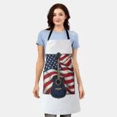 ヴィンテージギター愛国旗ベクターTシャツデザイン エプロン (着用した状態)