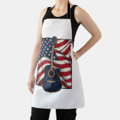 ヴィンテージギター愛国旗ベクターTシャツデザイン エプロン (インサイチュ)