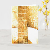 ヴィンテージギター誕生日カード カード (黄色い花)