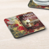 ヴィンテージギター:アフリカンブラウン美しいバレンタインデー コースター (左側)