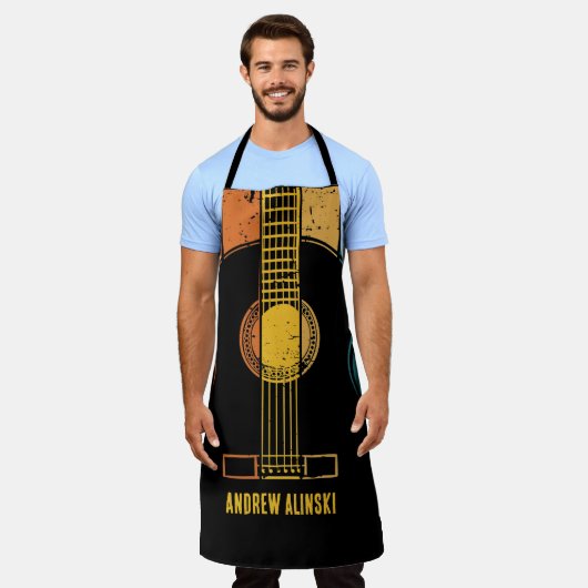 ヴィンテージギター エプロン (着用した状態)