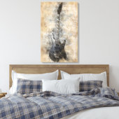 ヴィンテージギター キャンバスプリント (インサイチュ (寝室))