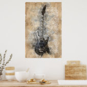 ヴィンテージギター ポスター (キッチン)