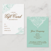 ヴィンテージギフトカード春グリーンアカンサス 割引カード (正面/裏面)