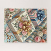 ヴィンテージギフトラッピングパステルフラワー ジグソーパズル (横)