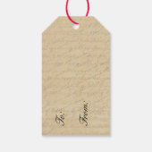 ヴィンテージギフトラベルと鳥とピンクの花 ギフトタグ (裏面)