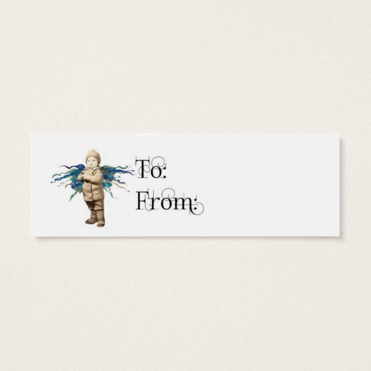 ヴィンテージギフトラベル妖精とリトルボーイ (裏面)