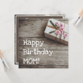 ヴィンテージギフト木製バックグラウンドラブリー誕生日 カード (正面/裏面インサイチュ)