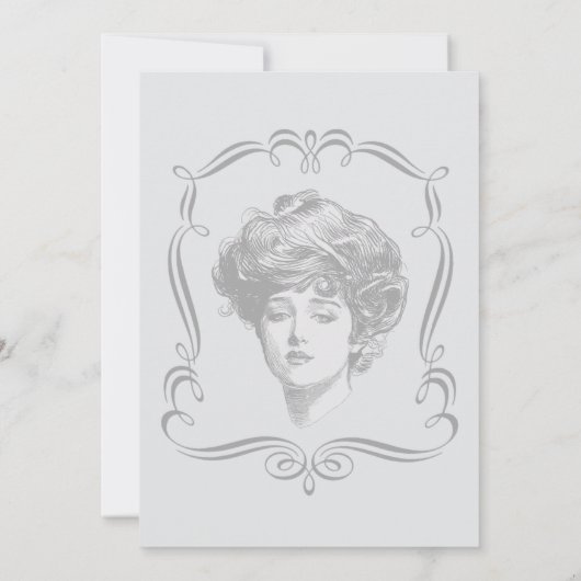 ヴィンテージギブソンガールアートパーティー 招待状 (裏面)