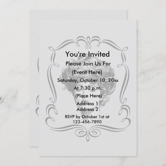 ヴィンテージギブソンガールアートパーティー 招待状