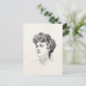 ヴィンテージギブソンガールエドワルドレトロ女性ポートレート ポストカード (スタンド正面)