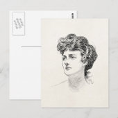 ヴィンテージギブソンガールエドワルドレトロ女性ポートレート ポストカード (正面/裏面)