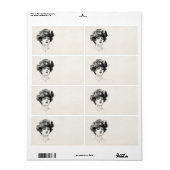 ヴィンテージギブソンガールエドワルドレトロ女性ポートレート ラベル (フルシート)