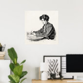 ヴィンテージギブソンガールエドワーダ書ス女手紙 ポスター (ホームオフィス)