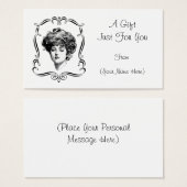 ヴィンテージギブソンガールパーソナライズされたギフトカードラベル (正面&裏面)