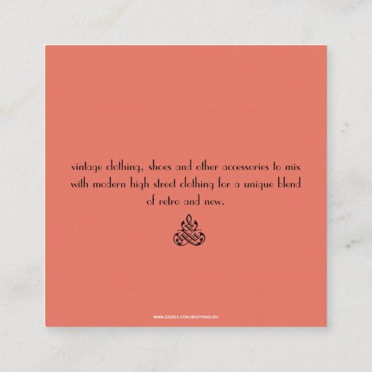 ヴィンテージギャツビーアールデコファンパターン スクエア名刺 (裏面)