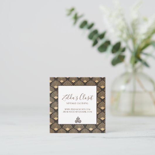 ヴィンテージギャツビーアールデコファンパターン スクエア名刺