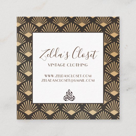ヴィンテージギャツビーアールデコファンパターン スクエア名刺 (正面)