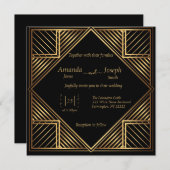 ヴィンテージギャツビースタイル結婚式招待状 招待状 (正面/裏面)