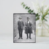 ヴィンテージギャングの刑事警察の銃撃の写真 ポストカード (スタンド正面)