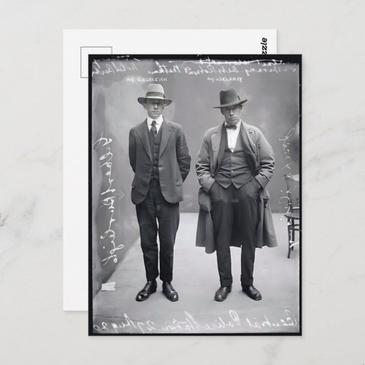 ヴィンテージギャングの刑事警察の銃撃の写真 ポストカード (正面/裏面)