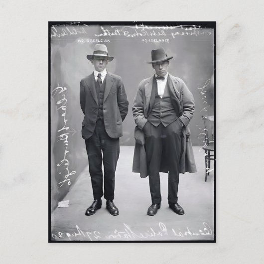 ヴィンテージギャングの刑事警察の銃撃の写真 ポストカード (正面)