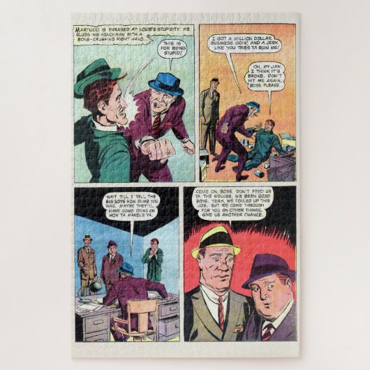 ヴィンテージギャング漫画モブボスビートアップヘンチマン ジグソーパズル (縦)