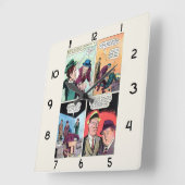 ヴィンテージギャング漫画モブボスビートアップヘンチマン スクエア壁時計 (傾斜)