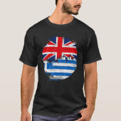 ヴィンテージギリシャのイギリス国旗のルーツギリシャの苦悩 Tシャツ (正面)