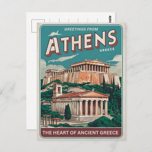 ヴィンテージギリシャのギフトのアテネの首都 ポストカード (正面/裏面)