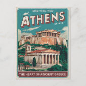 ヴィンテージギリシャのギフトのアテネの首都 ポストカード (正面)
