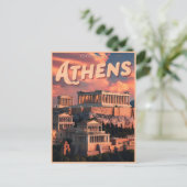ヴィンテージギリシャのギフトのアテネの首都 ポストカード (スタンド正面)