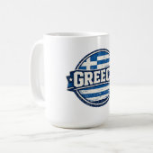 ヴィンテージギリシャの国旗バッジ コーヒーマグカップ (正面左)