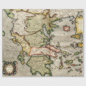 ヴィンテージギリシャの地図（1596年） ラッピングペーパー (フラット)