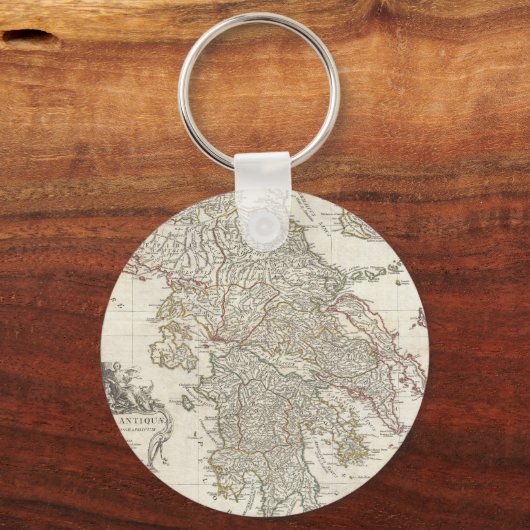 ヴィンテージギリシャの地図(1794年) キーホルダー (正面)