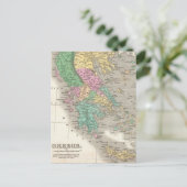 ヴィンテージギリシャの地図（1827年） ポストカード (スタンド正面)