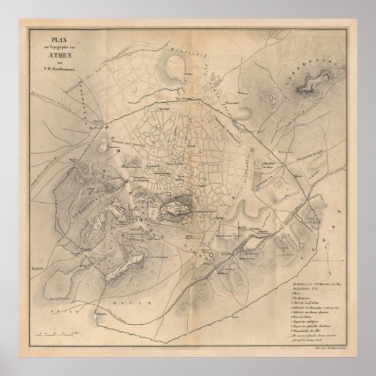 ヴィンテージギリシャの地図（1841年） ポスター (正面)