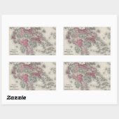 ヴィンテージギリシャの地図(1865年) 長方形シール (シート)