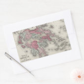 ヴィンテージギリシャの地図(1865年) 長方形シール (封筒)