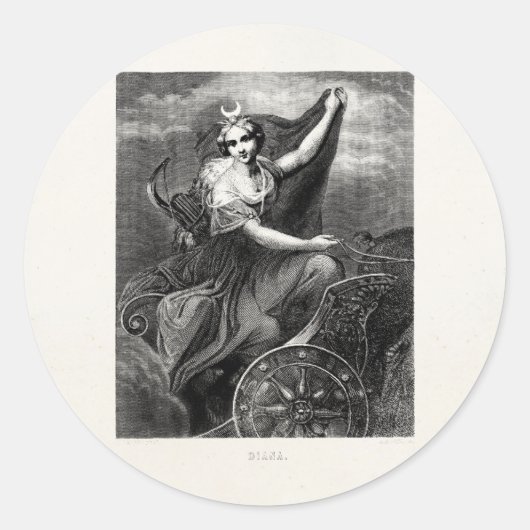 ヴィンテージギリシャの女神ダイアナアルテミス古代 ラウンドシール (正面)