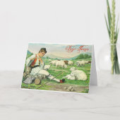 ヴィンテージギリシャの羊飼い復活祭/パスチャ挨拶 シーズンカード (正面)