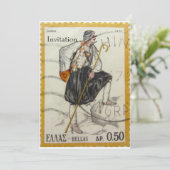 ヴィンテージギリシャスタンプ招待状 招待状 (スタンド正面)