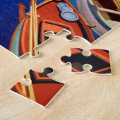 ヴィンテージギリシャトラベルアイランドオブコルフイラストレーション ジグソーパズル (側面)